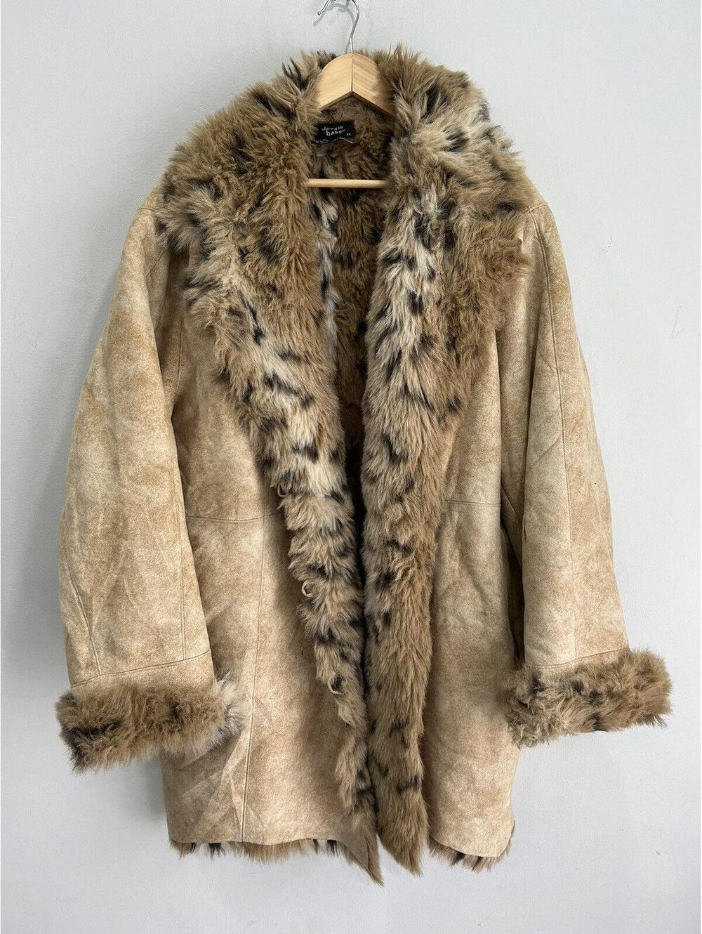 Vintage Womens Dennis Basso Cheetah Fur Lined Coat Jacket